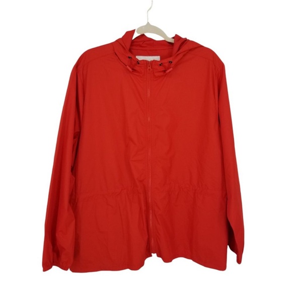 J. Crew Red Lightweight packable rain jacket size medium - Picture 2 of 7